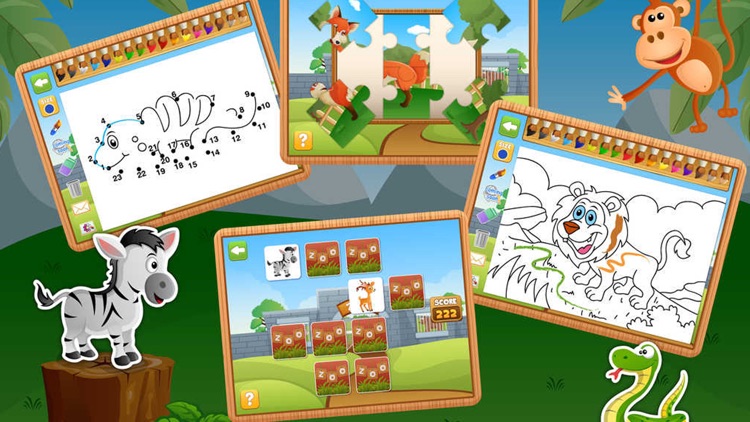 Zoo Animals Activity Set - Paint & Play All In One Educational Learning Games for Kids