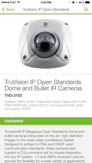 TruVision IP Camera Selector