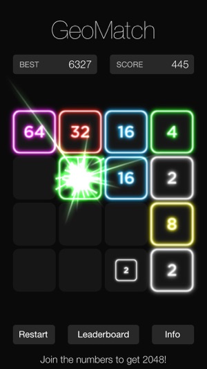 GeoMatch - 2048 experience with glowing neon particle explos(圖4)-速報App