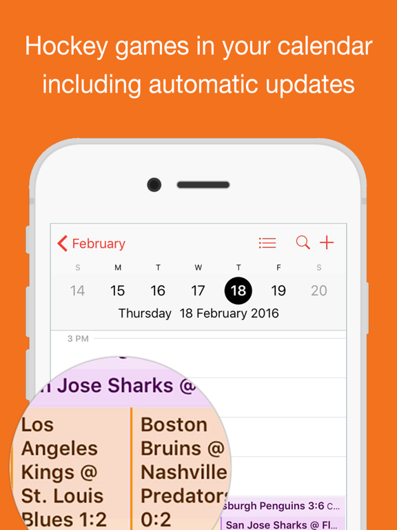 Hockey for iPhone Calendar screenshot