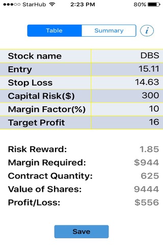 CFD/ETF Risk Calculator screenshot 2