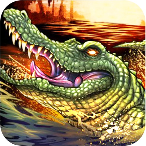 Alligator Swamping Hunting Pro : Crocodile Attacking Scene In A Black Wate Icon