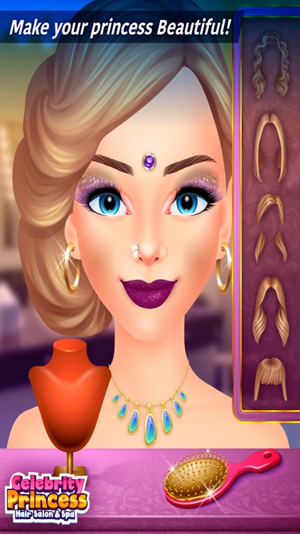 Celebrity Girls Princess Hair Salon Spa Free Dressup Games For