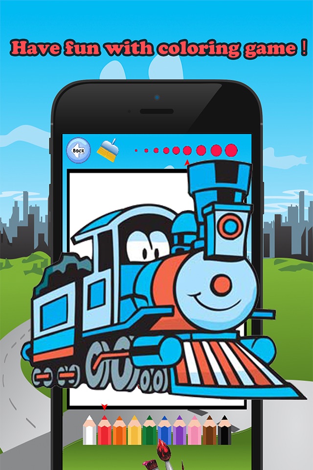 Train Friends Coloring Book for children age 1-10: Games free for Learn to use finger to drawing or coloring with each coloring pages screenshot 2