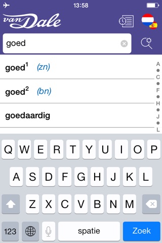 Spanish Dictionary Pro - Van Dale Unabridged dictionary: translate between Dutch and Spanish, check spelling, listen to pronunciation and use words correctly screenshot 2