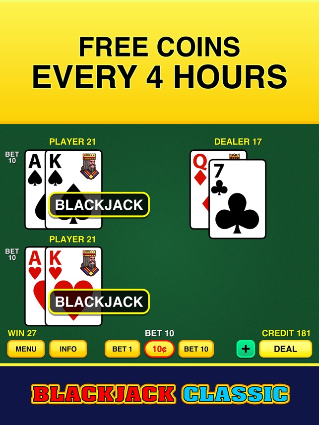 Classic blackjack game