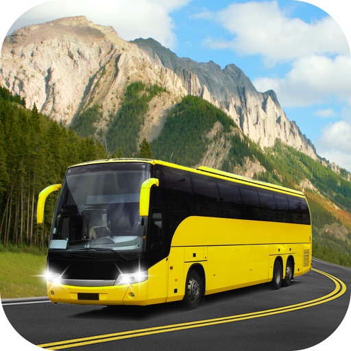 Mountain Top Bus Driving In Hill Climb City Icon