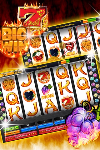 Inferno 7's Slot Jackpot - Huge Free Progressive 5-Reel Win Machines Pokies Casino Game screenshot 2