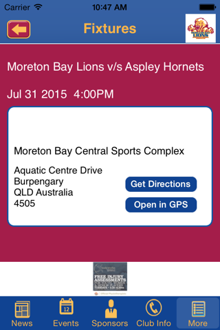 Moreton Bay Lions Australian Football Sports Club screenshot 2