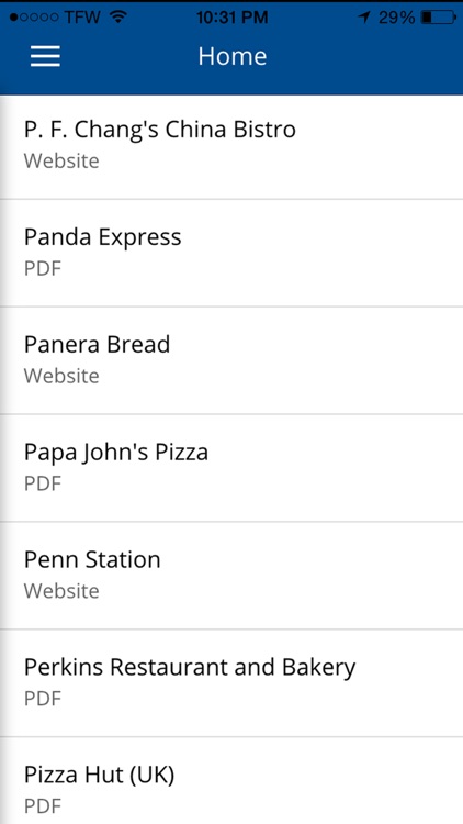 Food Allergy Menus
