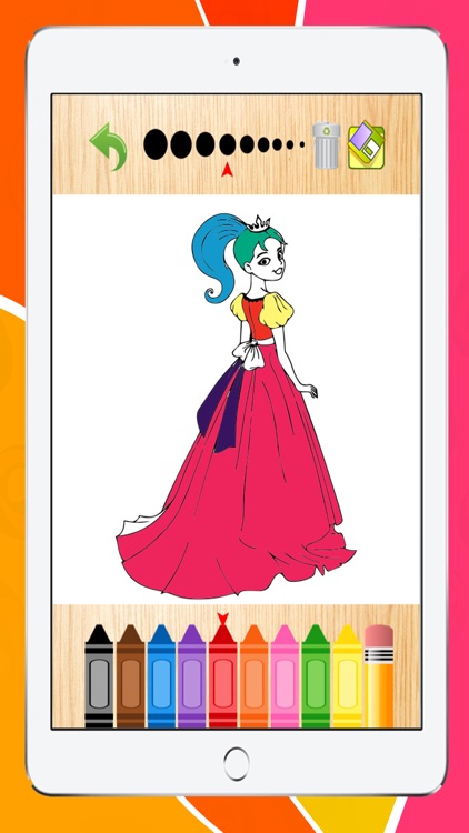 Princess Coloring Book Pages Game for Preschool