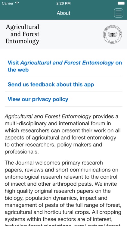 Agricultural and Forest Entomology