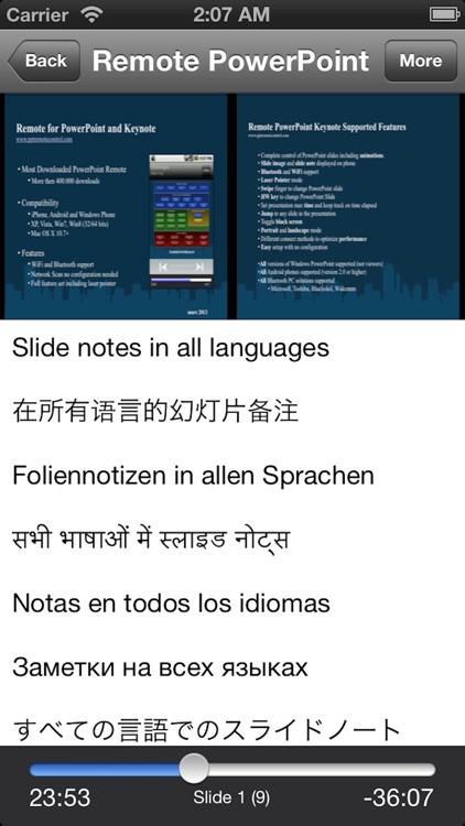 SlideMe Remote for PowerPoint and Keynote