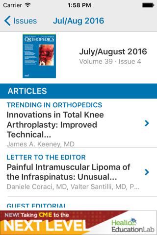 Orthopedics Journal screenshot 2