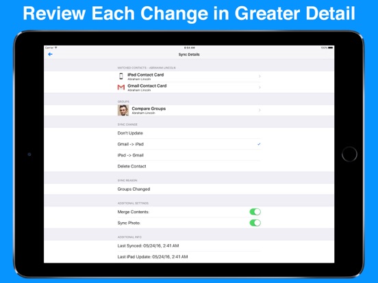 contacts sync for google gmail