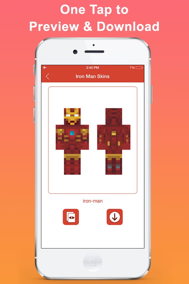 Iron Skins for Minecraft - ironman edition Free screenshot 2