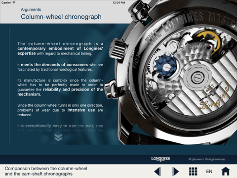 LONGINES COLUMN-WHEEL CHRONOGRAPH APPLICATION screenshot 2
