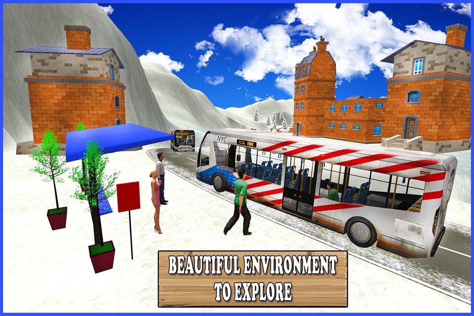Extreme Snow Bus Driving - Bus Driver Simulator 3D screenshot 4