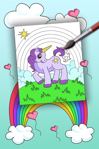 Unicorn coloring book for kids -paint & color fantastic animals - Premium screenshot 2