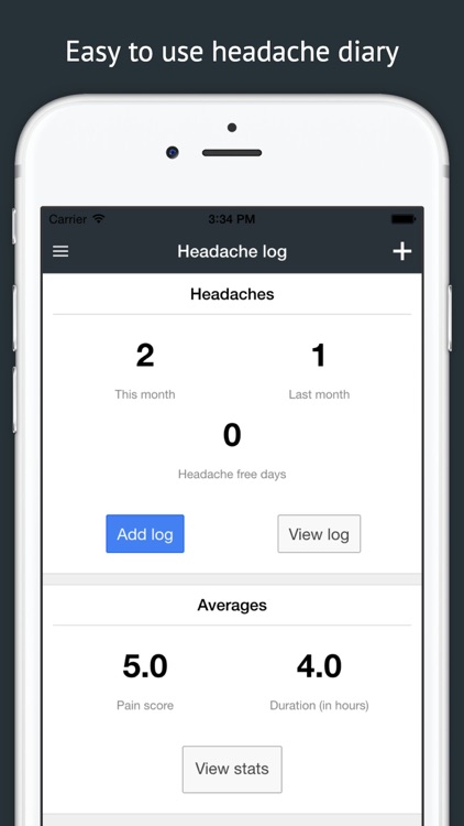 Headache log - an easy way to keep a headache diary