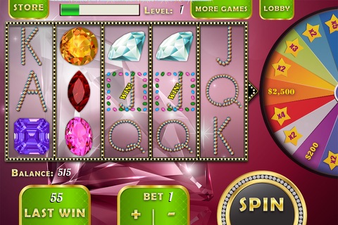 Amber Gem Slots Casino - Find the Famous Heart Diamond  and Win Big Prizes screenshot 2