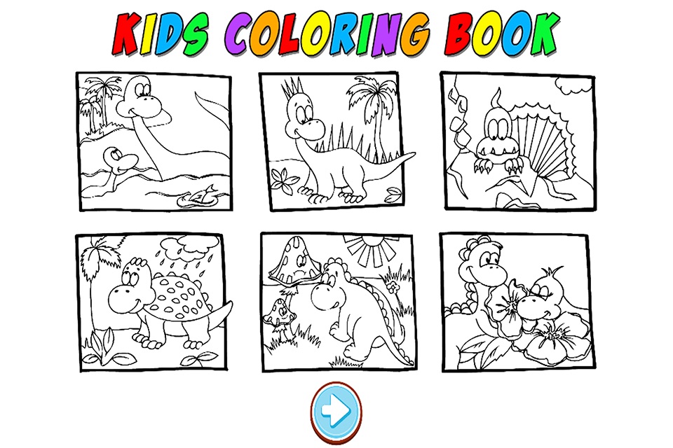 Free Kids Coloring Book - Paint Cute Dinosaurs screenshot 2