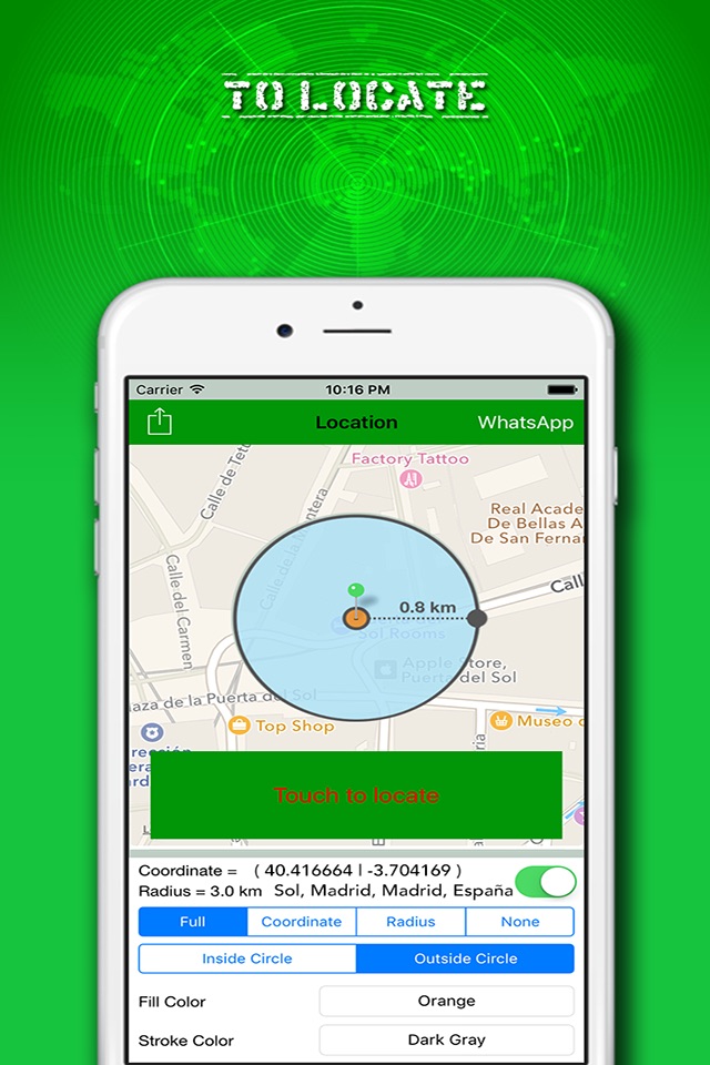Mobile Locator for WhatsApp, coordinates of the location to send to your contacts FREE screenshot 3