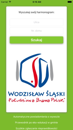 Wodzisław Śląski Harmonogram wywozu