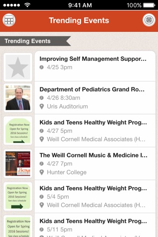 Weill Cornell Medicine Events screenshot 2