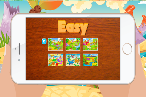 Dinosaur Games for kids Free - Cute Dino Train Jigsaw Puzzles for Preschool and Toddlers screenshot 3