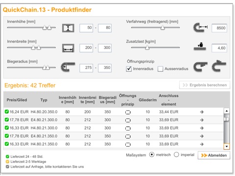 e-chain® product finder (13 m) screenshot 2