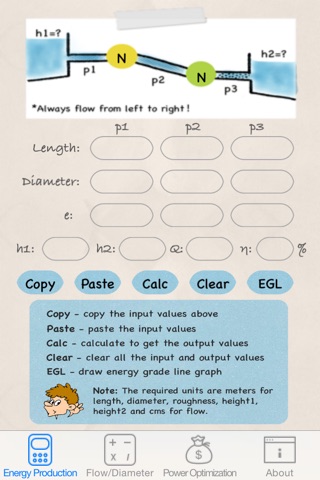 Hydraulic calculator to learn hydroelectric plant design (Free) screenshot 2