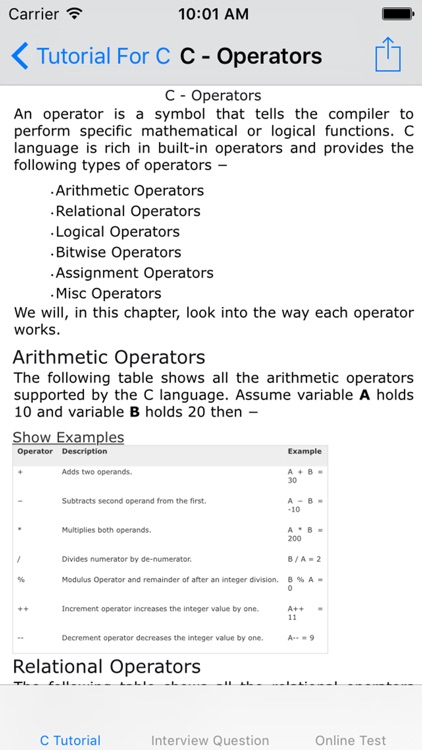 Tutorial for C