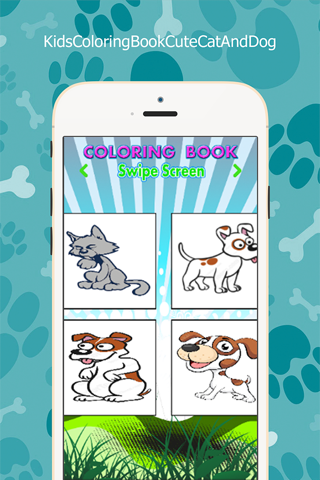 Kids Coloring Book Cute Cat And Dog screenshot 3