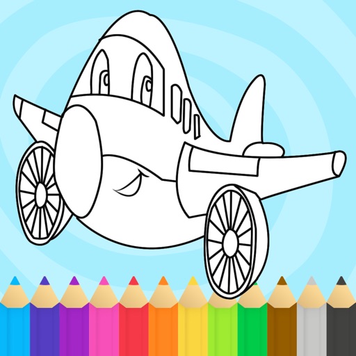 Airplane Coloring Book Game Learning vehicle for Kids iOS App