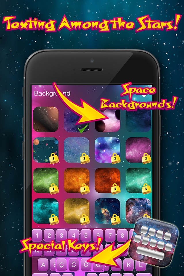 Space Keyboard Free – Custom Galaxy and Star Themes with Cool Fonts for iPhone screenshot 4