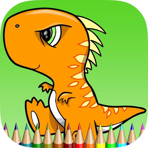 The Dinosaur Coloring Book HD: Learn to color and draw a dinosaur, Free games for children iOS App