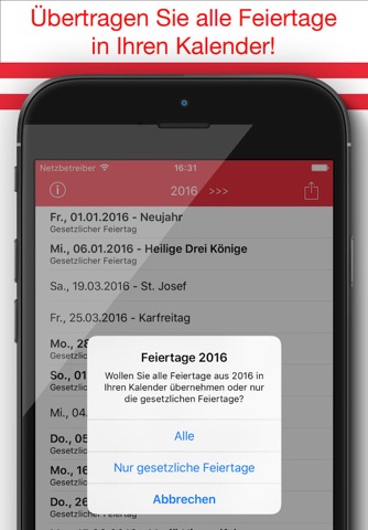 Feiertage Österreich Kalender & Kalenderwochen Pro screenshot 2