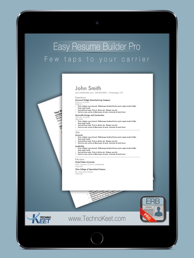 easy resume pro resume notepad for job search on the app store