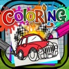 Coloring Book : Painting Pictures on Cars Cartoon for Pro