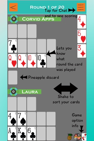 Open Face Chinese Poker with Pineapple and Wild Cards by Corvid Apps screenshot 2