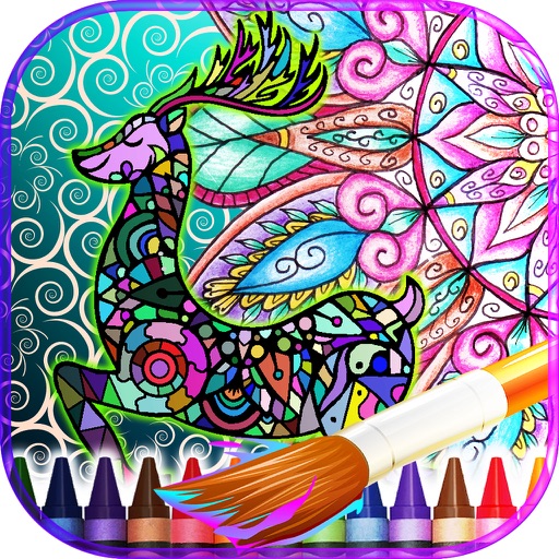Coloring Book For Adults - Free Fun Adult Coloring Pages - Relax Stress Relief Color Therapy Games icon