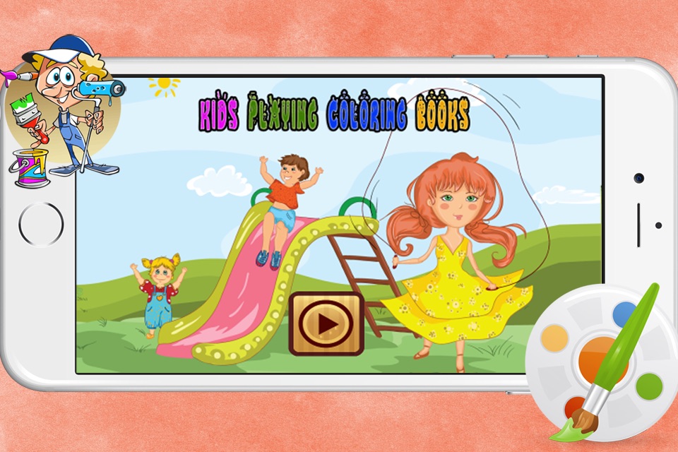 Kids Playing Different Games Coloring Books screenshot 2