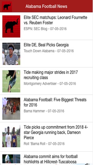 Alabama Football News