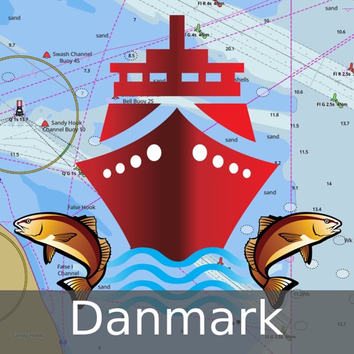 Marine Navigation - Denmark - Offline Gps Nautical Charts for Fishing, Sailing and Boating icon