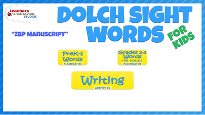 How to cancel & delete Dolch Sight Words Kids Flashcards & School Letter Writer ZBP from iphone & ipad 1