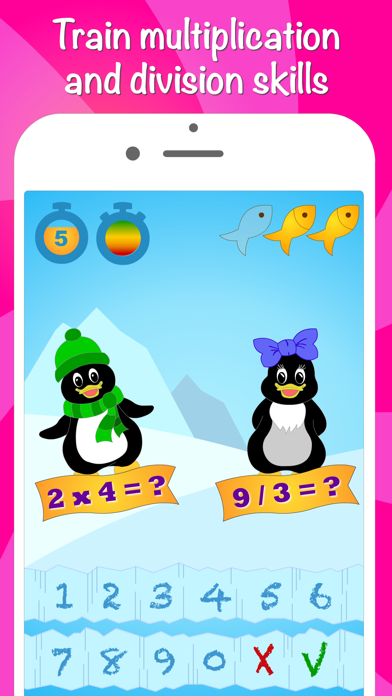 Icy Math - Multiplication table for kids, multiplication and division skills, good brain trainer game for adults! Screenshot 2