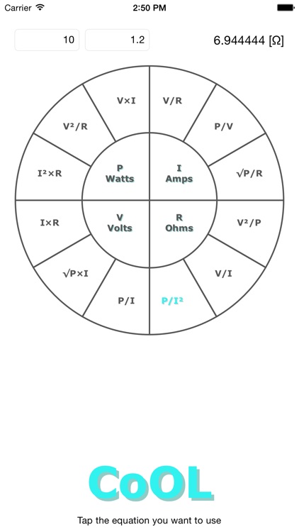 Circle of Ohms Law