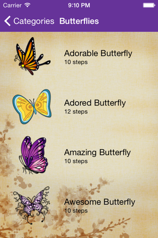 Artist Violet - How to draw Butterflies screenshot 2