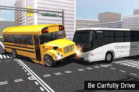 Schoolbus Coach Simulator 3D - City school bus driving duty to Pick & Drop kids screenshot 4